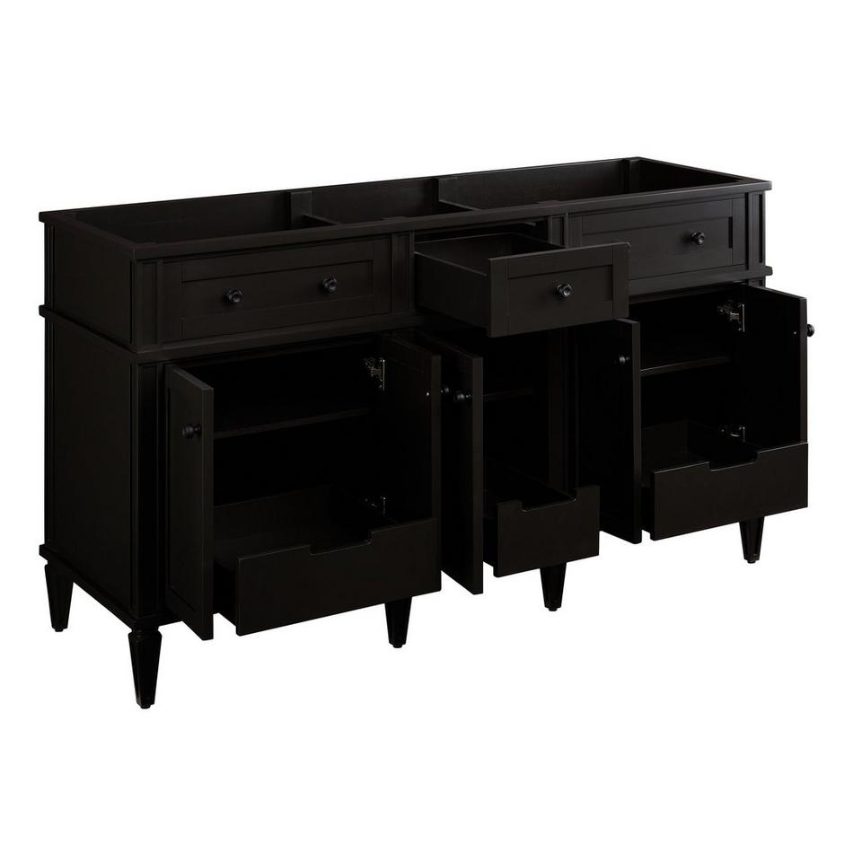 60" Elmdale Double Vanity - Charcoal Black - Vanity Cabinet Only, , large image number 1