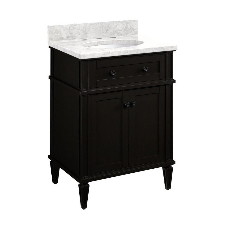 24" Elmdale Vanity with Undermount Sink - Charcoal Black - Carrara Marble Widespread, , large image number 1