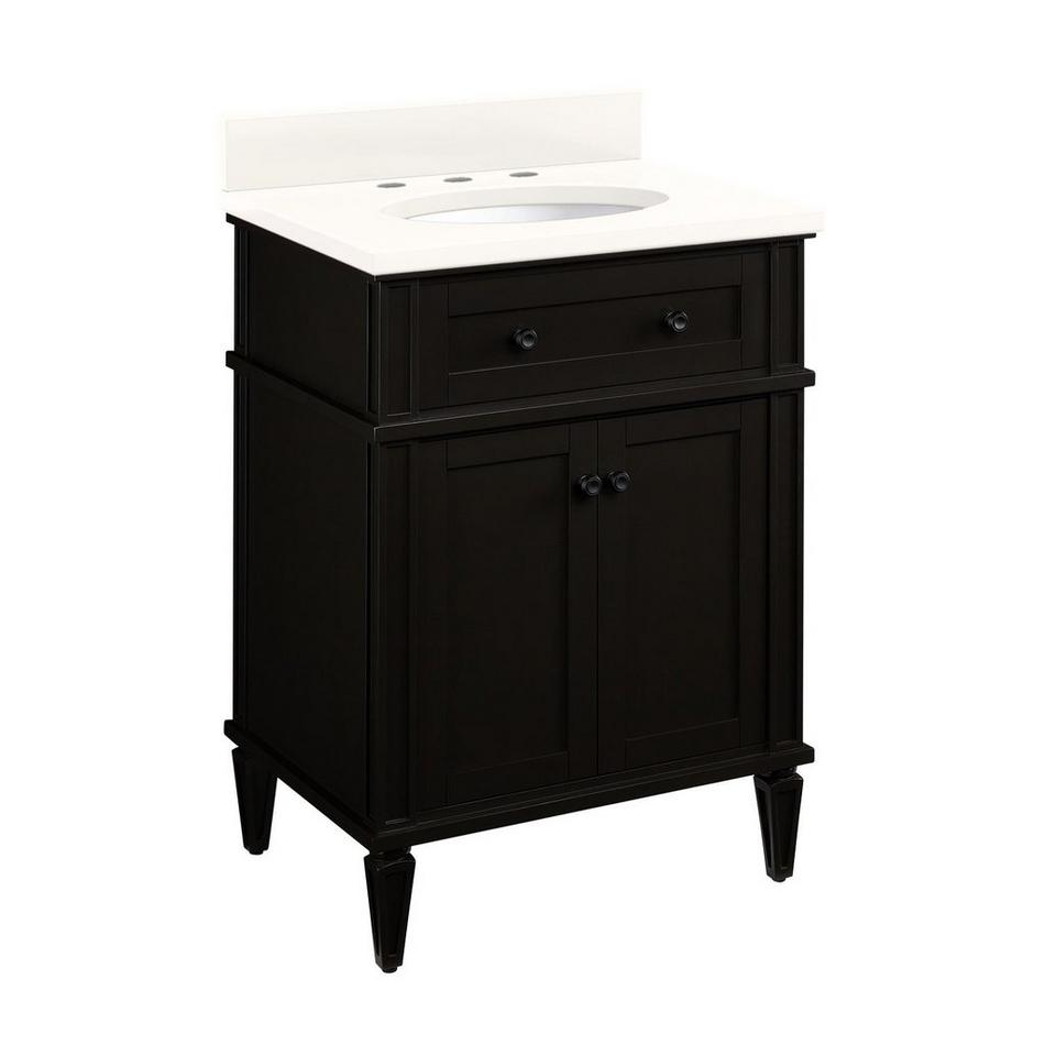 24" Elmdale Vanity with Undermount Sink - Charcoal Black - Arctic White Quartz Widespread, , large image number 0