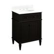 24" Elmdale Vanity with Undermount Sink - Charcoal Black - Feathered White Quartz Widespread, , large image number 0