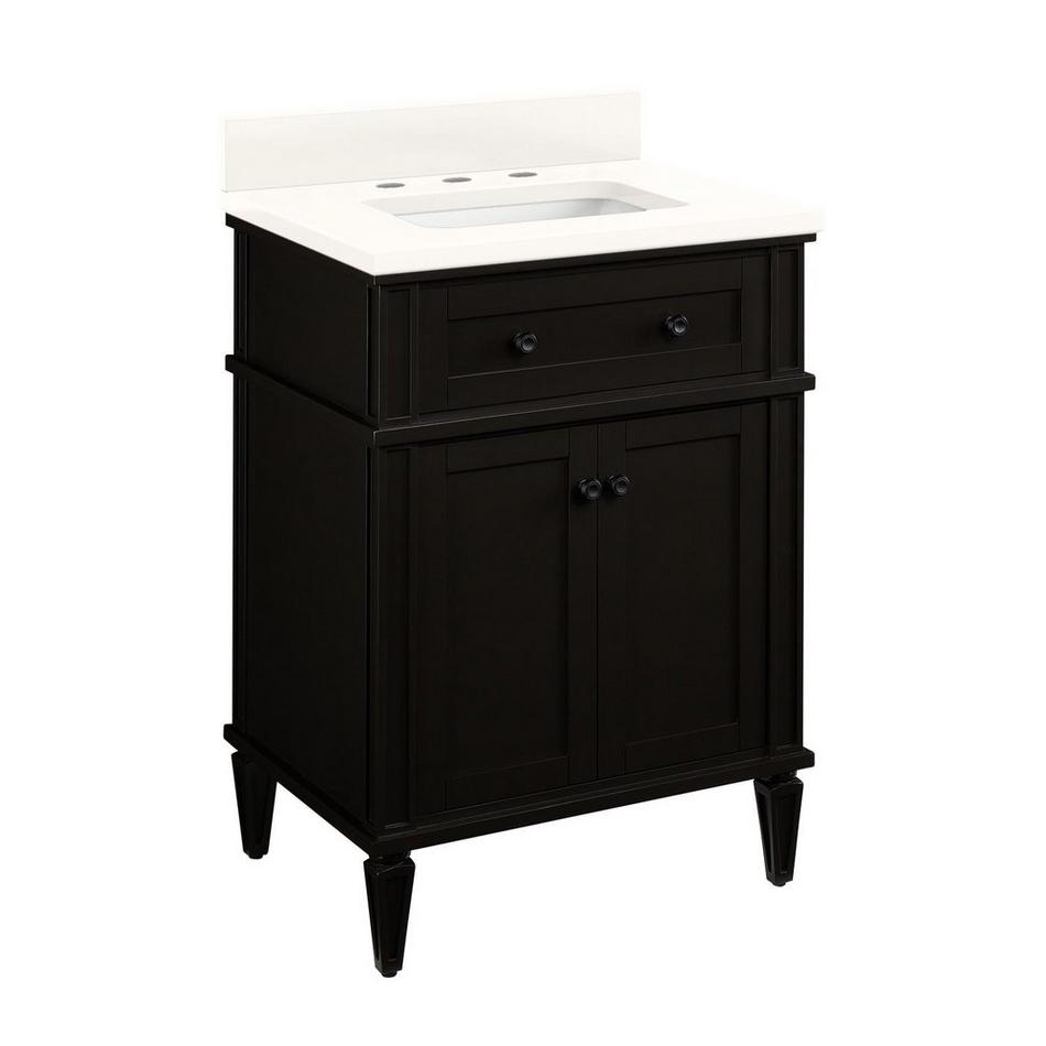 24" Elmdale Vanity with Rectangular Undermount Sink - Charcoal Black - Arctic White Widespread, , large image number 0