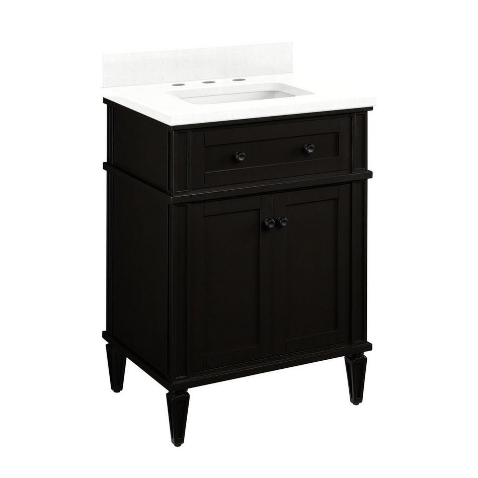 24" Elmdale Vanity with Rectangular Undermount Sink - Charcoal Black - Feathered White Widespread, , large image number 0