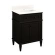 24" Elmdale Vanity with Rectangular Undermount Sink - Charcoal Black - Arctic White Single Hole, , large image number 0