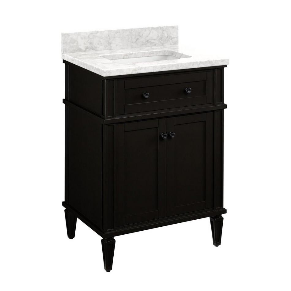 24" Elmdale Vanity with Rectangular Undermount Sink - Charcoal Black - Carrara No Faucet Holes, , large image number 0