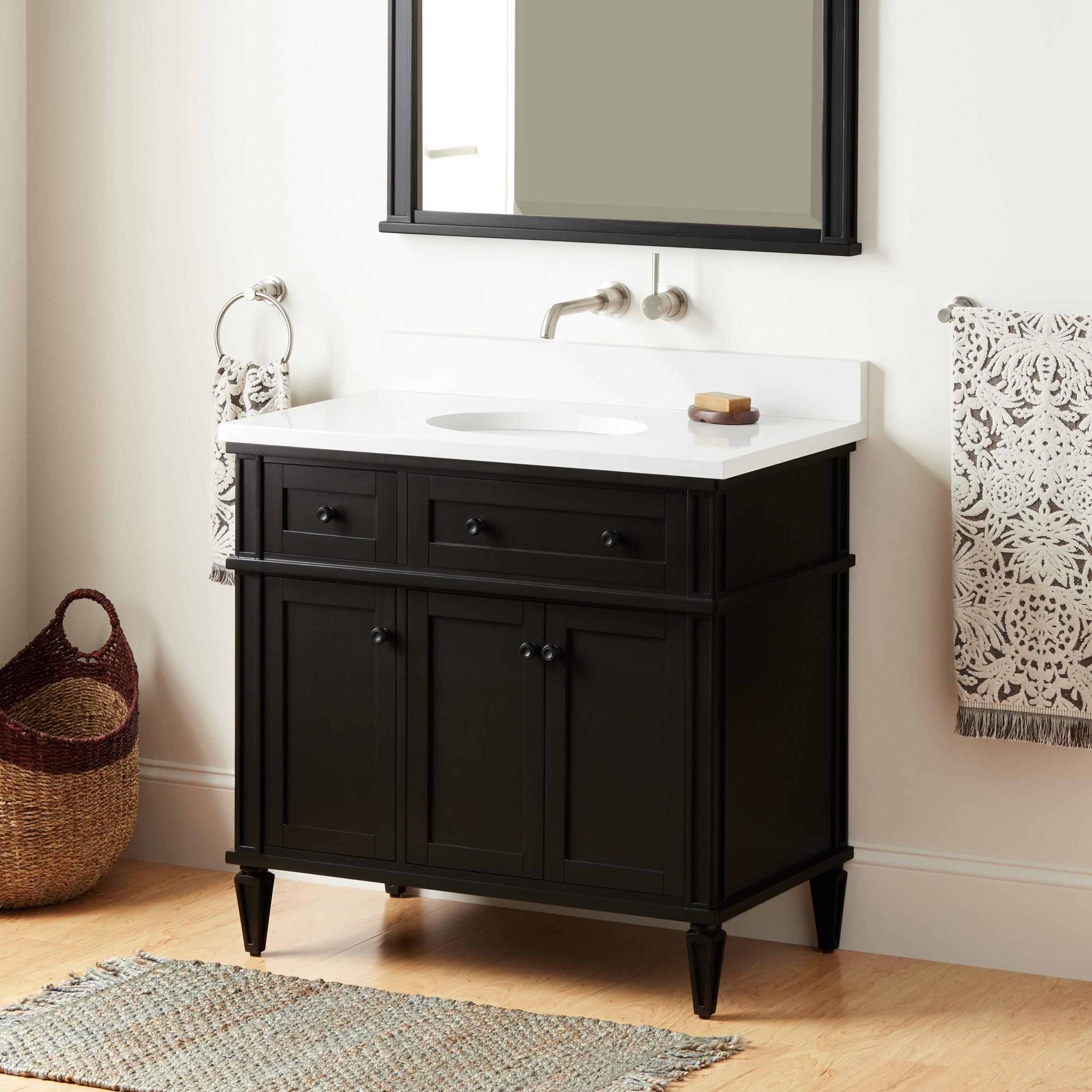 SIGNATURE VANITY 16 IN BLACK LAMBSKIN