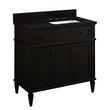 36" Elmdale Vanity for Right Offset Rect Undmnt Sink - Charcoal Black - Absolute Blk 8" - White, , large image number 0