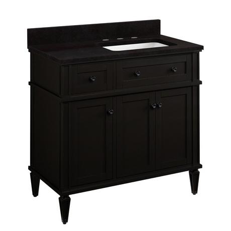36" Elmdale Vanity for Right Offset Rect Undmnt Sink - Charcoal Black