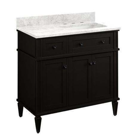 36" Elmdale Vanity for Right Offset Rect Undmnt Sink - Charcoal Black
