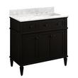 36" Elmdale Vanity for Right Offset Rect Undmnt Sink - Charcoal Black - Carrara 8" - White Sink, , large image number 1