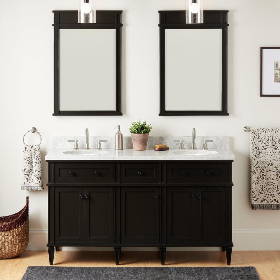 60" Elmdale Double Vanity with Undermount Sinks - Charcoal Black, , large image number 0