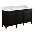 60" Elmdale Double Vanity with Undermount Sinks - Charcoal Black - Carrara Marble Widespread, , large image number 1