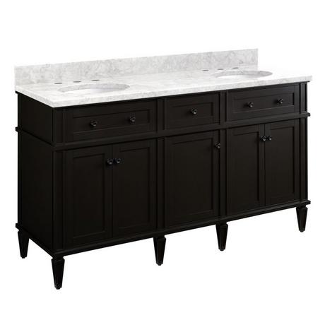 60" Elmdale Double Vanity with Undermount Sinks - Charcoal Black