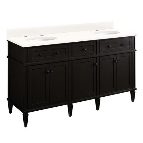 60" Elmdale Double Vanity with Undermount Sinks - Charcoal Black