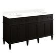 60" Elmdale Double Vanity with Undermount Sinks - Charcoal Black - Feathered White Quartz Widespread, , large image number 0