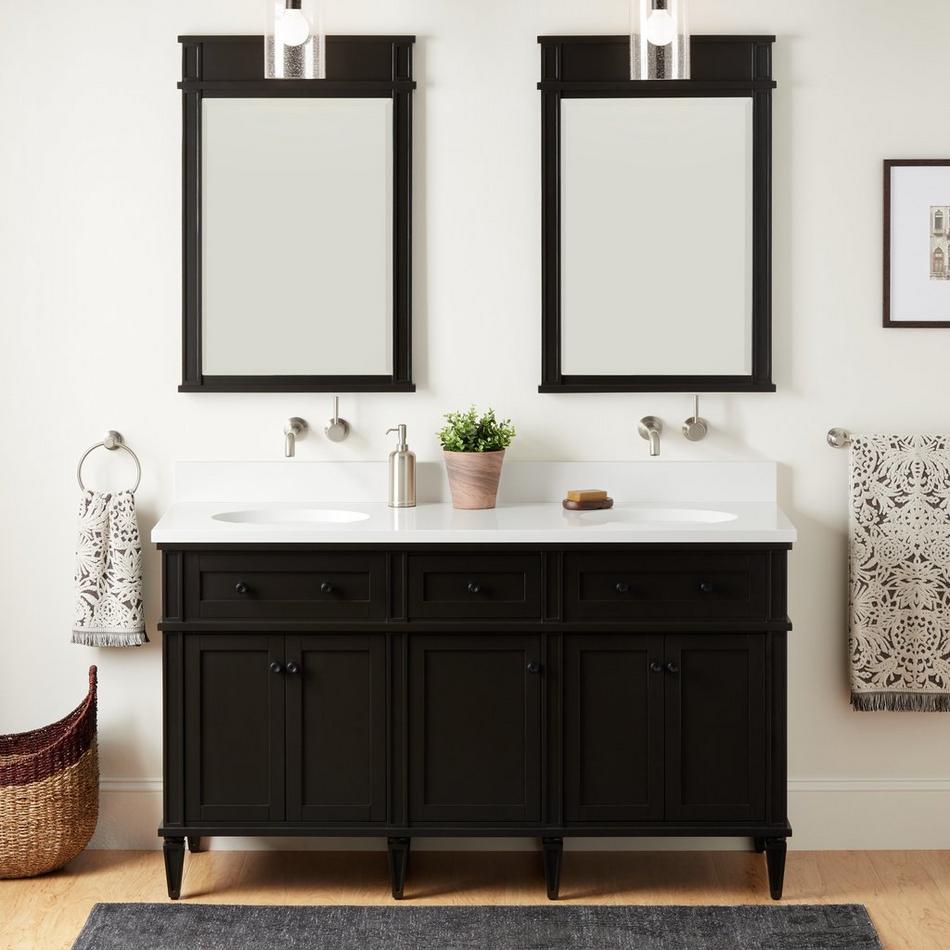 60" Elmdale Double Vanity with Undermount Sinks - Charcoal Black, , large image number 1