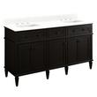 60" Elmdale Double Vanity with Rect Undermount Sinks - Charcoal Black - Feathered White Quartz 8", , large image number 0