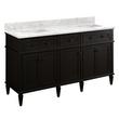 60" Elmdale Double Vanity with Rect Undermount Sinks - Charcoal Black - Carrara No Faucet Holes, , large image number 0