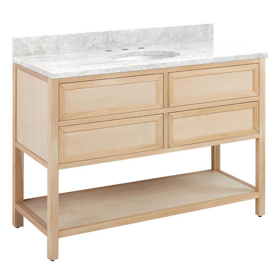 48" Robertson Console Vanity with Undermount Sink - Unfinished - Carrara Marble Widespread, , large image number 0