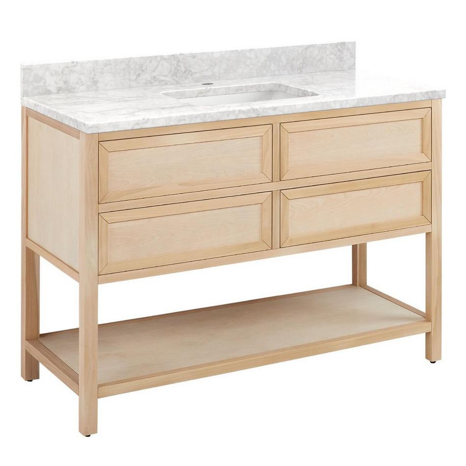 48" Robertson Vanity with Rectangular Undermount Sink - Unfinished - Carrara Marble Single Hole, , large image number 0