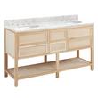 60" Robertson Console Vanity with Undermount Sinks - Unfinished - Carrara Marble Widespread, , large image number 0