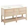 60" Robertson Console Vanity with Undermount Sinks - Unfinished - Arctic White Quartz Widespread, , large image number 0