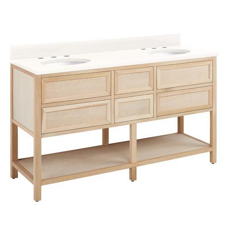 60" Robertson Console Vanity with Undermount Sinks - Unfinished