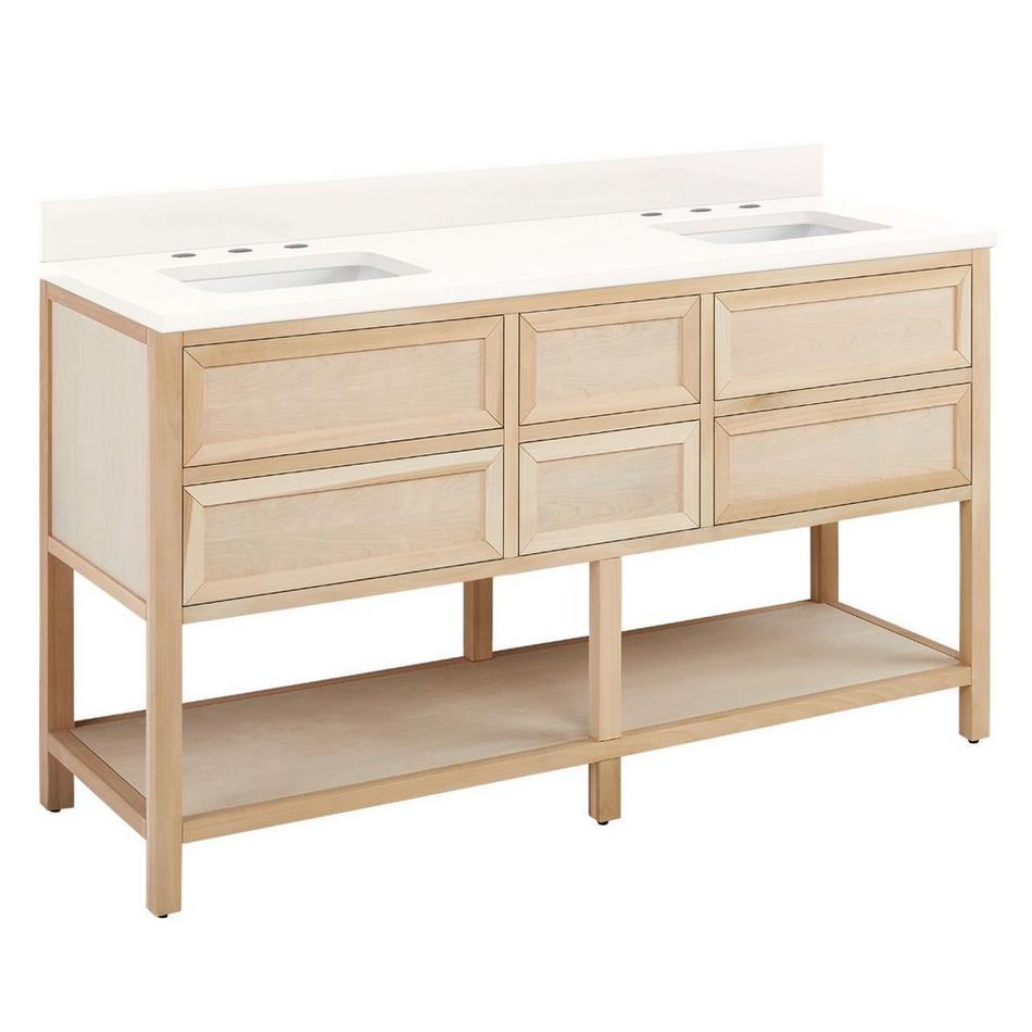 60" Robertson Vanity with Rectangular Undermount Sinks - Unfinished - Arctic White Widespread, , large image number 0