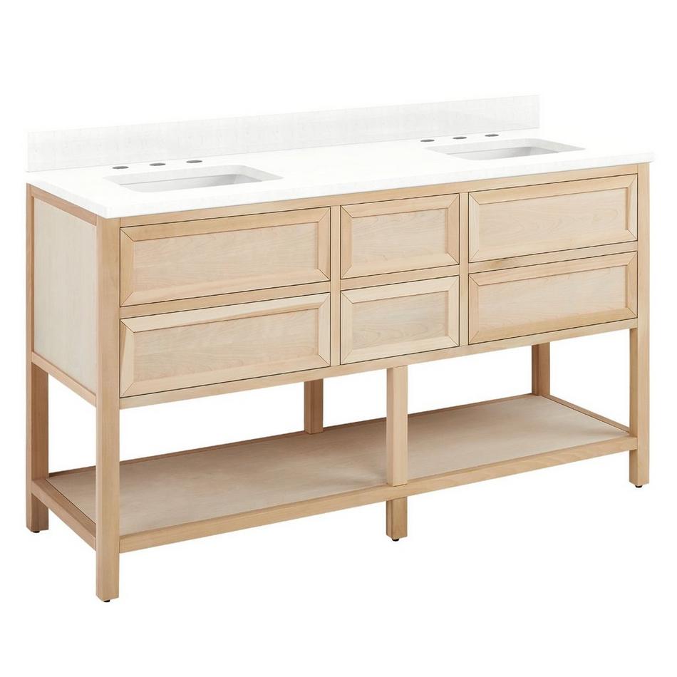 60" Robertson Vanity with Rectangular Undermount Sinks - Unfinished - Feathered White Widespread, , large image number 0