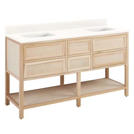 60" Robertson Vanity with Rectangular Undermount Sinks - Unfinished