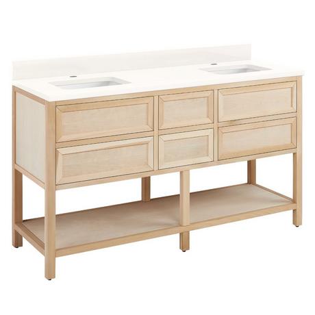 60" Robertson Vanity with Rectangular Undermount Sinks - Unfinished