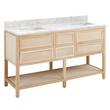 60" Robertson Vanity with Rectangular Undermount Sinks - Unfinished - Carrara Marble No Faucet Holes, , large image number 0