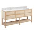 72" Robertson Vanity with Rectangular Undermount Sinks - Unfinished - Carrara Marble Widespread, , large image number 0
