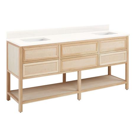 72" Robertson Vanity with Rectangular Undermount Sinks - Unfinished