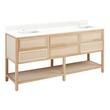 72" Robertson Vanity with Rectangular Undermount Sinks - Unfinished - Feathered White Single Hole, , large image number 0