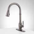 Finnian Pull-Down Kitchen Faucet with Deck Plate - Gunmetal, , large image number 1