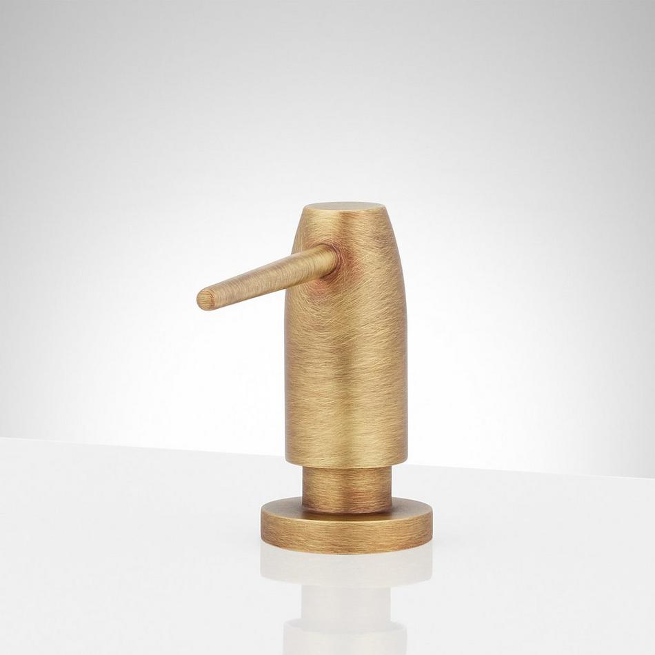 Contemporary Soap or Lotion Dispenser - Aged Brass, , large image number 0