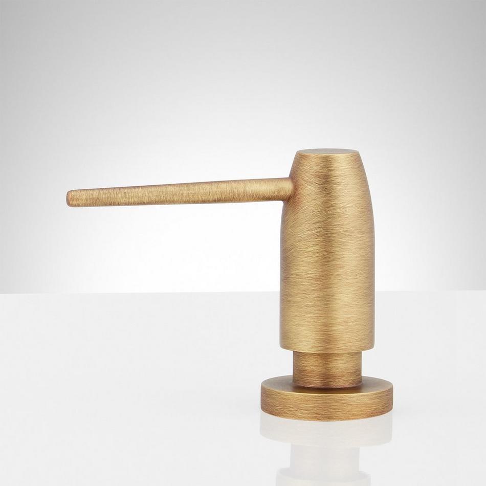 Contemporary Soap or Lotion Dispenser - Aged Brass, , large image number 1