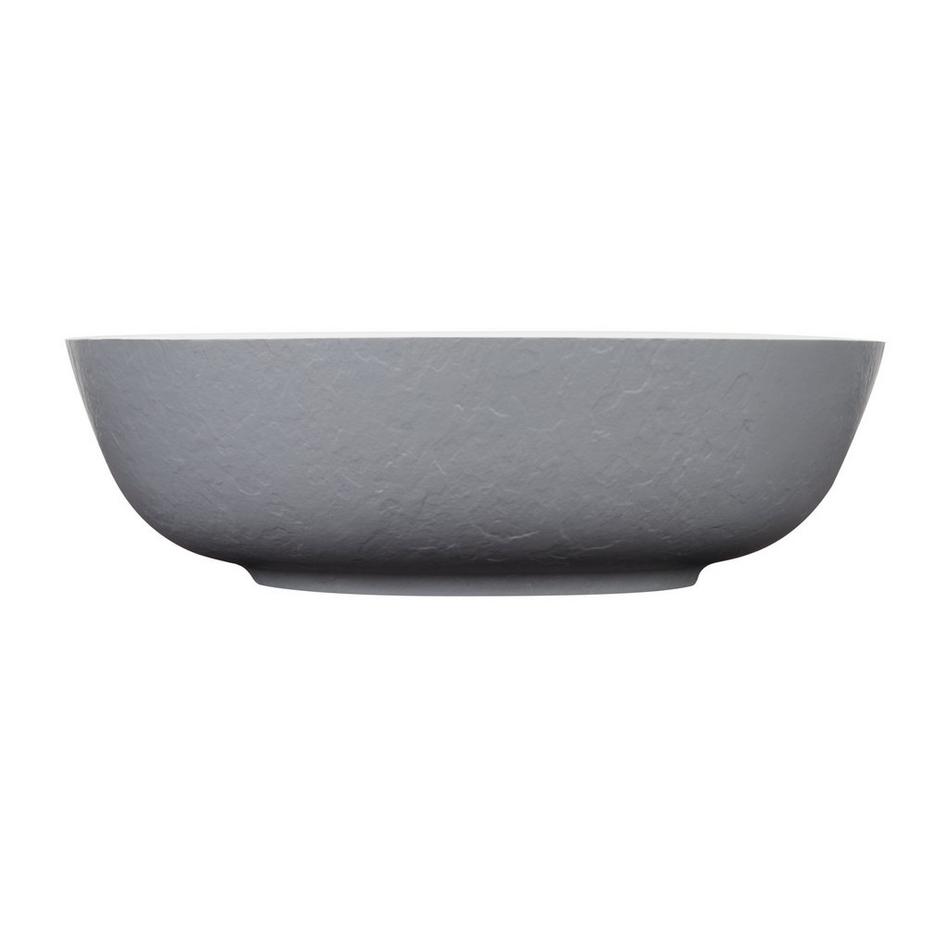 Elkshire Textured Solid Surface Vessel Sink - Gray Exterior Matte White Interior, , large image number 2
