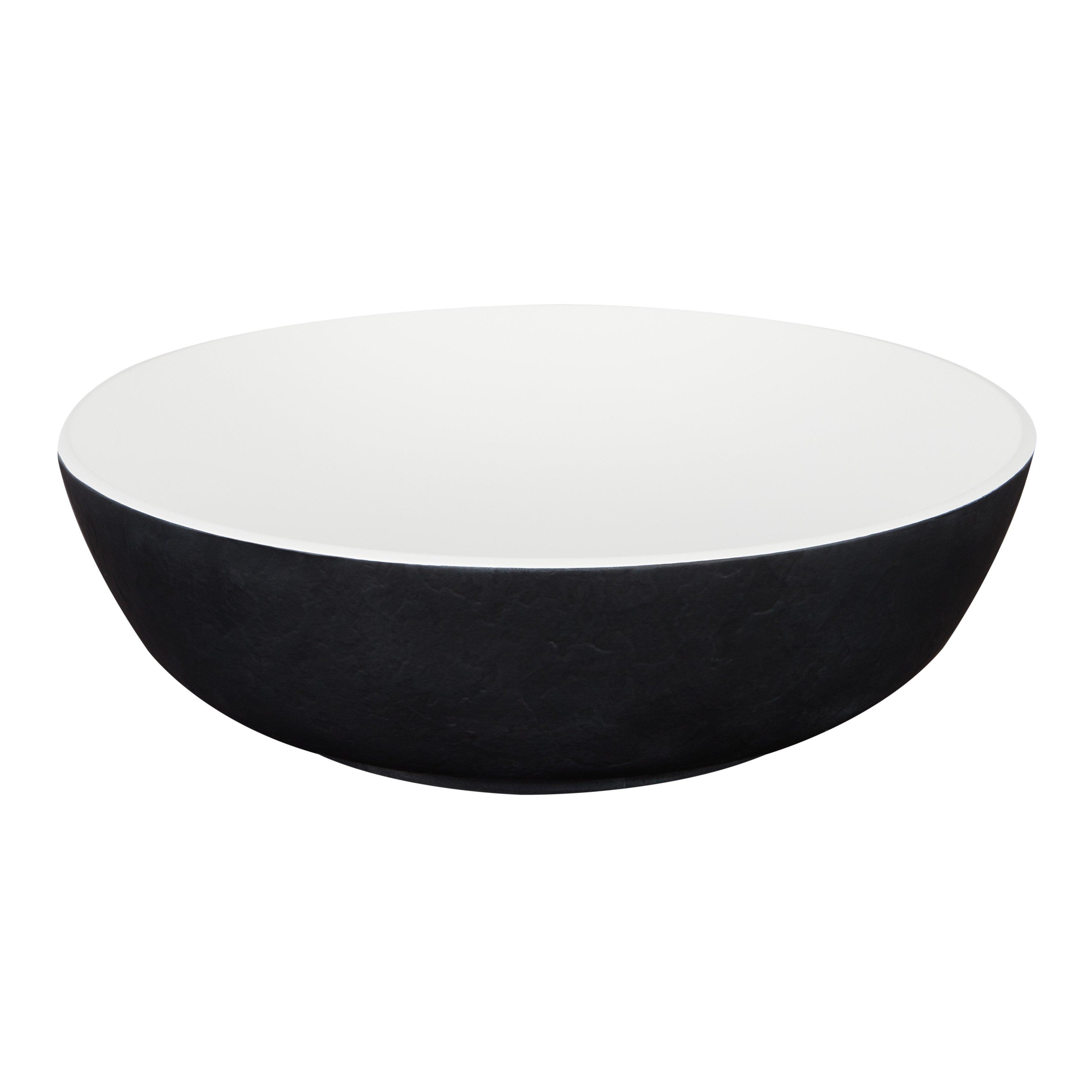 Elkshire Textured Solid Surface Vessel Sink - Matte Black Exterior