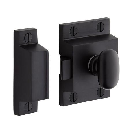 Pitkin Brass Cabinet Latches with Oval Knob