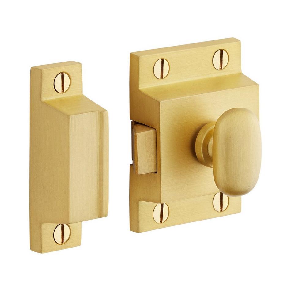 Pitkin Brass Cabinet Latches with Oval Knob, , large image number 2