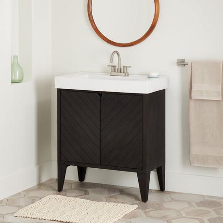 30" Fircrest Vanity with Integral Sink - Charcoal