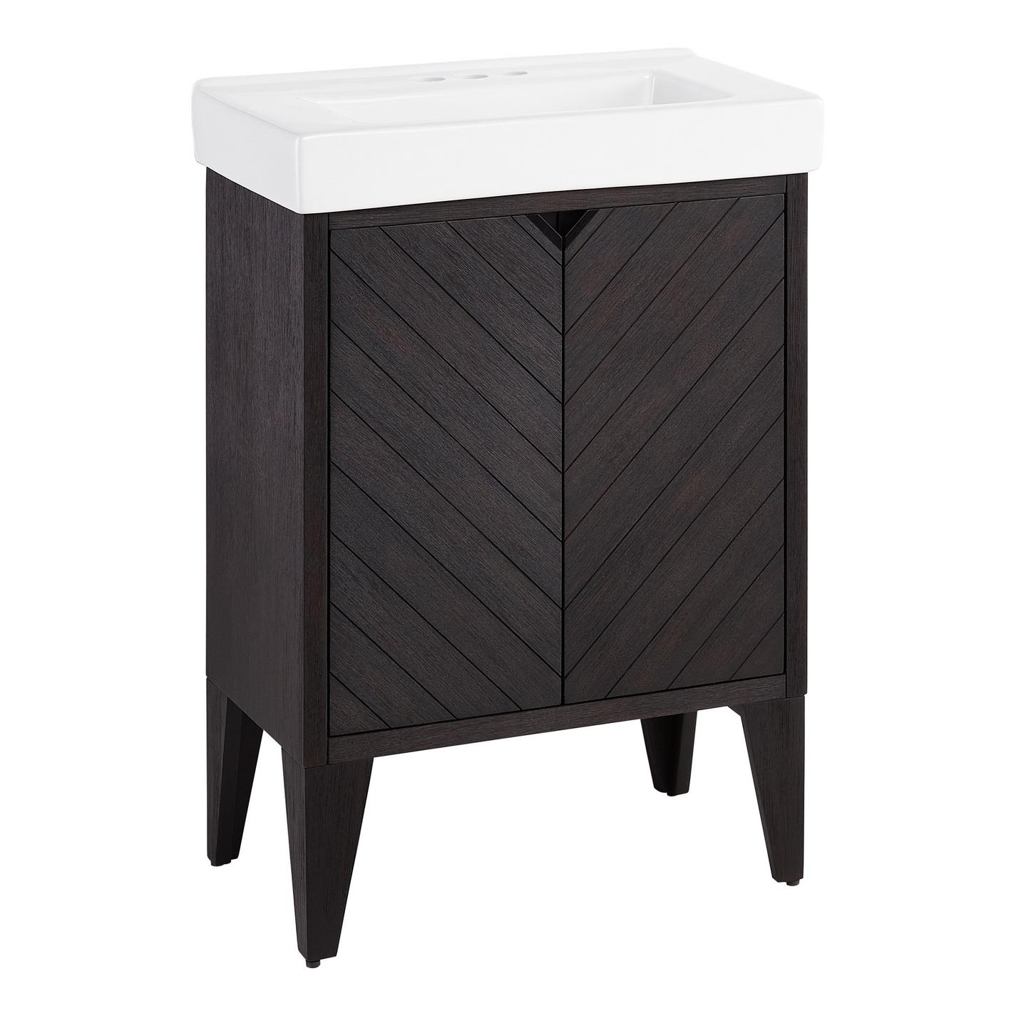 24" Fircrest Vanity with Integral Sink Charcoal Signature Hardware
