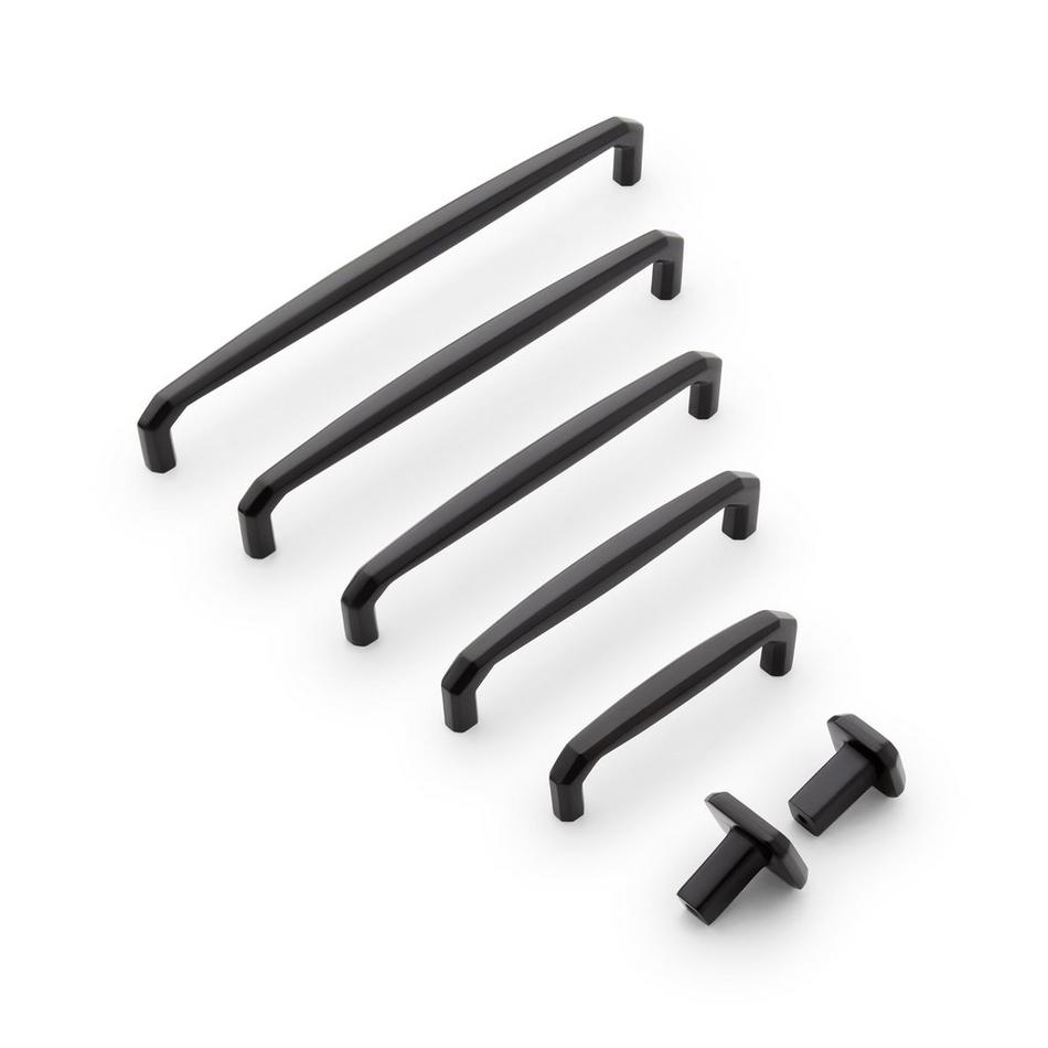 Ponderay Brass Cabinet Pull - Matte Black - 3-3/4" Centers, , large image number 1