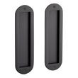 Rounded Pop-Out Brass Pocket Door Pull - Passage - Matte Black, , large image number 0
