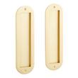Rounded Pop-Out Brass Pocket Door Pull - Passage - Satin Brass, , large image number 0
