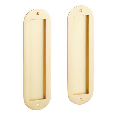 Rounded Pop-Out Brass Pocket Door Pull
