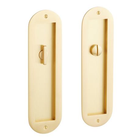 Rounded Pop-Out Brass Pocket Door Pull