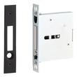 Elongated Pop-Out Brass Pocket Door Pull - Passage - Matte Black, , large image number 1