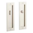 Elongated Pop-Out Brass Pocket Door Pull - Privacy - Brushed Nickel, , large image number 0